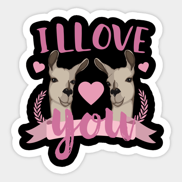 I Llove you Llamas Sticker by Eugenex